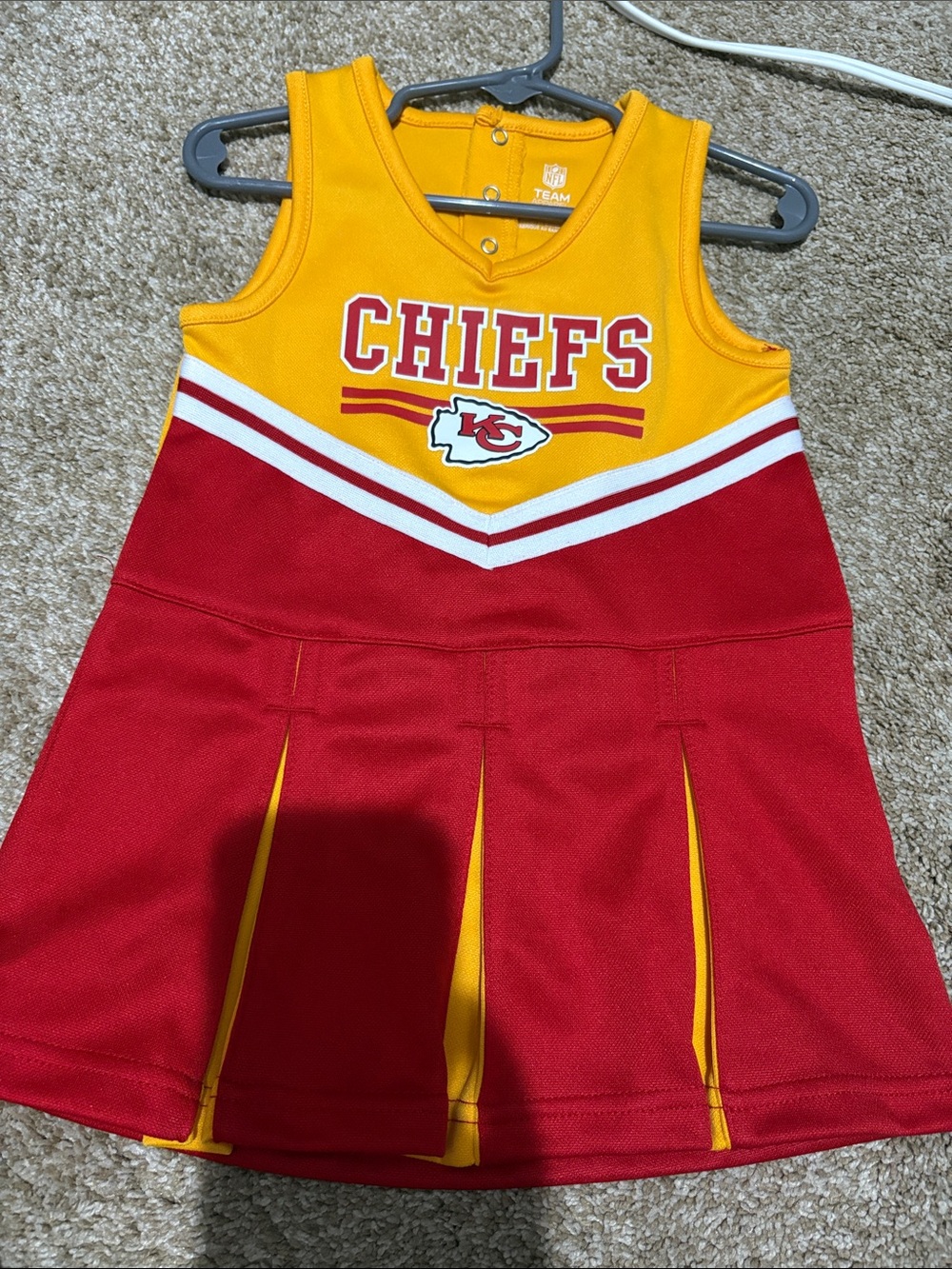 NFL Girls' Chiefs Tank Top Dress in Red and Yellow